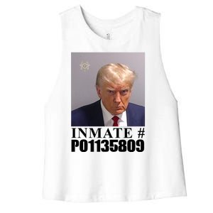 Inmate Number Donald Trump Mugshot Women's Racerback Cropped Tank