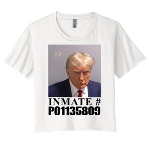 Inmate Number Donald Trump Mugshot Women's Crop Top Tee