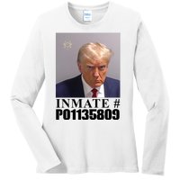 Inmate Number Donald Trump Mugshot Ladies Long Sleeve Shirt