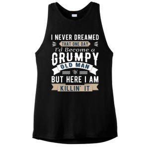 I Never Dreamed I'd Be A Grumpy Old Man Ladies PosiCharge Tri-Blend Wicking Tank