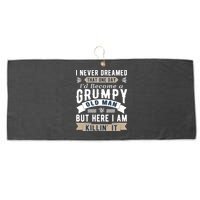 I Never Dreamed I'd Be A Grumpy Old Man Large Microfiber Waffle Golf Towel