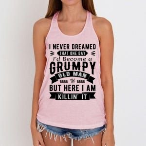 I Never Dreamed I'd Be A Grumpy Old Man Women's Knotted Racerback Tank