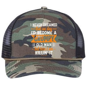 I Never Dreamed I'd Become A Grumpy Old Man Retro Rope Trucker Hat Cap