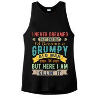 I Never Dreamed I'd Be A Grumpy Old Man Ladies PosiCharge Tri-Blend Wicking Tank