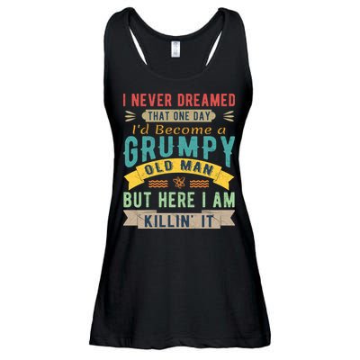 I Never Dreamed I'd Be A Grumpy Old Man Ladies Essential Flowy Tank