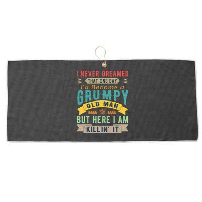 I Never Dreamed I'd Be A Grumpy Old Man Large Microfiber Waffle Golf Towel