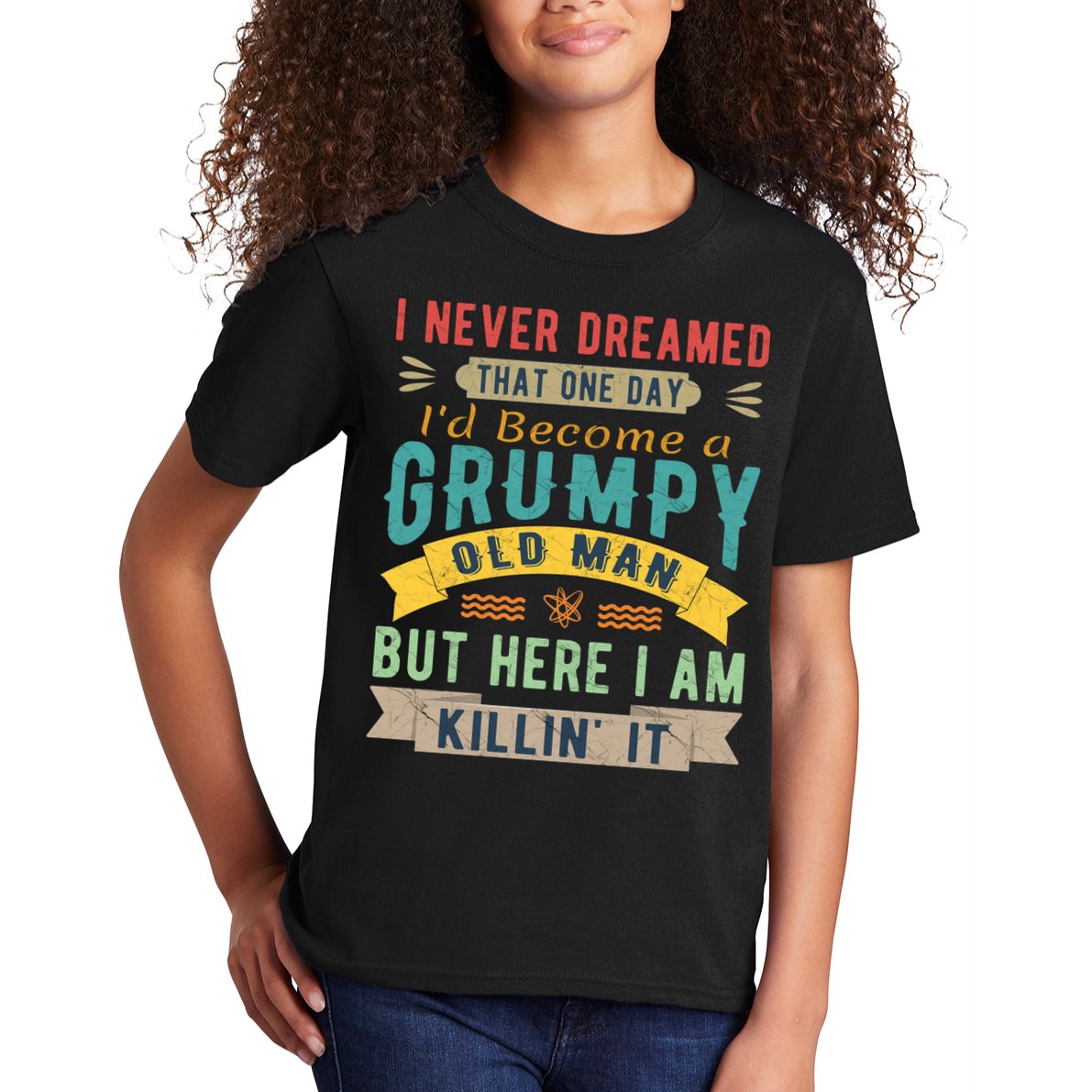 I Never Dreamed I'd Be A Grumpy Old Man Kids T-Shirt