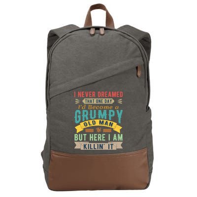 I Never Dreamed I'd Be A Grumpy Old Man Cotton Canvas Backpack