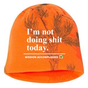 I'm Not Doing Shit Today Mission Accomplished Funny Sarcasm Quotes Kati - Camo Knit Beanie