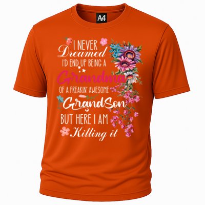 I Never Dreamed Id End Up A Grandma Grandson Mother’S Day Meaningful Gift Cooling Performance Crew T-Shirt