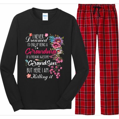 I Never Dreamed Id End Up A Grandma Grandson Mother’S Day Meaningful Gift Long Sleeve Pajama Set