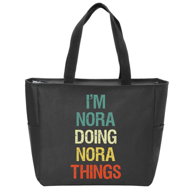 IM Nora Doing Nora Things Personalised Gift With Zip Tote Bag