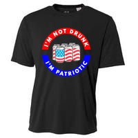 I'm Not Drunk I'm Patriotic Funny 4th of July Beer Drinking Cooling Performance Crew T-Shirt