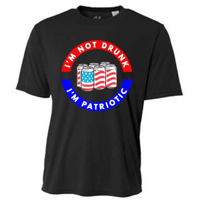 I'm Not Drunk I'm Patriotic Funny 4th of July Beer Drinking Cooling Performance Crew T-Shirt