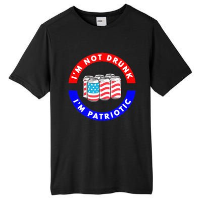 I'm Not Drunk I'm Patriotic Funny 4th of July Beer Drinking Tall Fusion ChromaSoft Performance T-Shirt