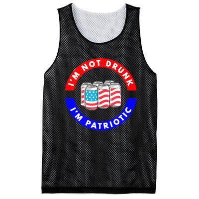 I'm Not Drunk I'm Patriotic Funny 4th of July Beer Drinking Mesh Reversible Basketball Jersey Tank