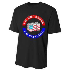 I'm Not Drunk I'm Patriotic Funny 4th of July Beer Drinking Performance Sprint T-Shirt