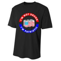 I'm Not Drunk I'm Patriotic Funny 4th of July Beer Drinking Performance Sprint T-Shirt