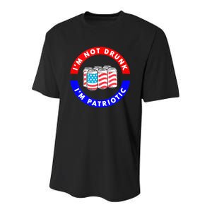 I'm Not Drunk I'm Patriotic Funny 4th of July Beer Drinking Youth Performance Sprint T-Shirt