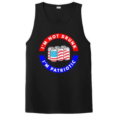 I'm Not Drunk I'm Patriotic Funny 4th of July Beer Drinking PosiCharge Competitor Tank