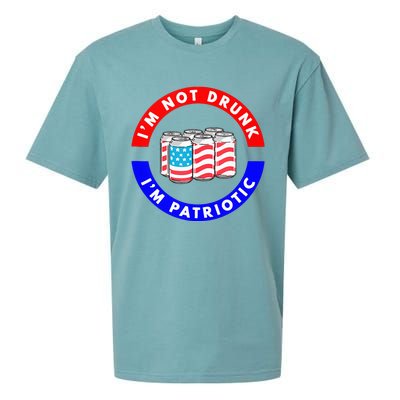 I'm Not Drunk I'm Patriotic Funny 4th of July Beer Drinking Sueded Cloud Jersey T-Shirt