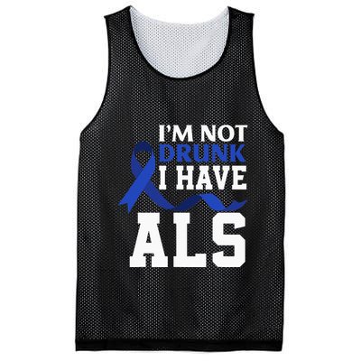 I'm Not Drunk I Have ALS Funny ALS Warrior ALS Fighter Mesh Reversible Basketball Jersey Tank