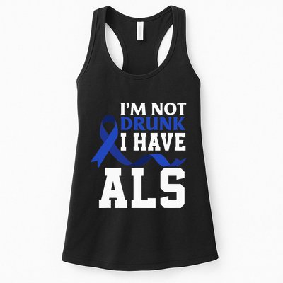 I'm Not Drunk I Have ALS Funny ALS Warrior ALS Fighter Womens Tank Top