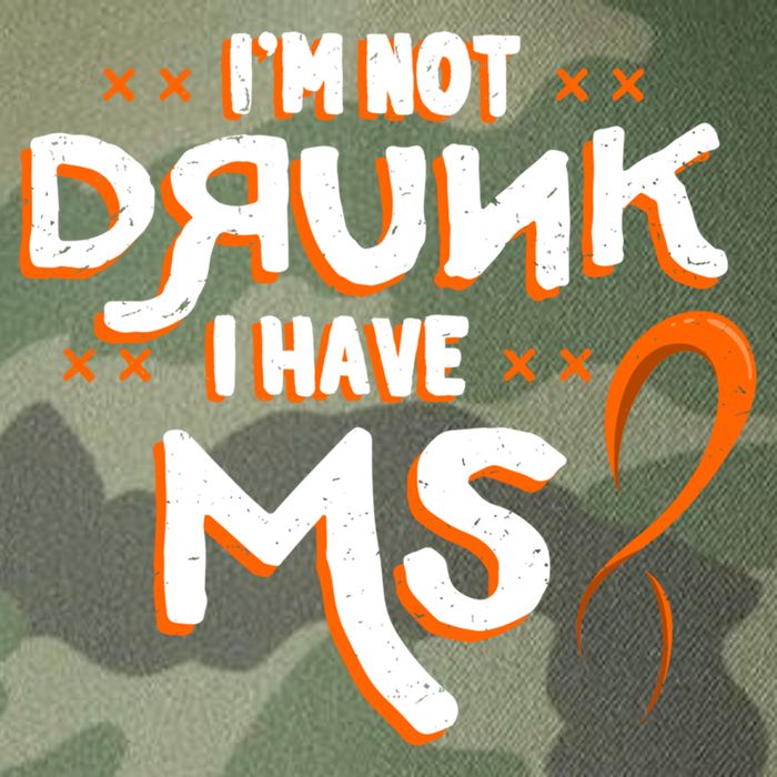 Im Not Drunk I Have Ms Orange Glial Scar Multiple Sclerosis Gift Legacy Tie Dye Trucker Hat