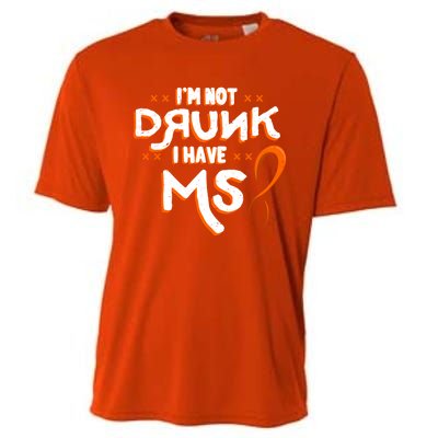 Im Not Drunk I Have Ms Orange Glial Scar Multiple Sclerosis Gift Cooling Performance Crew T-Shirt