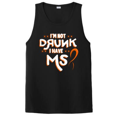 Im Not Drunk I Have Ms Orange Glial Scar Multiple Sclerosis Gift PosiCharge Competitor Tank