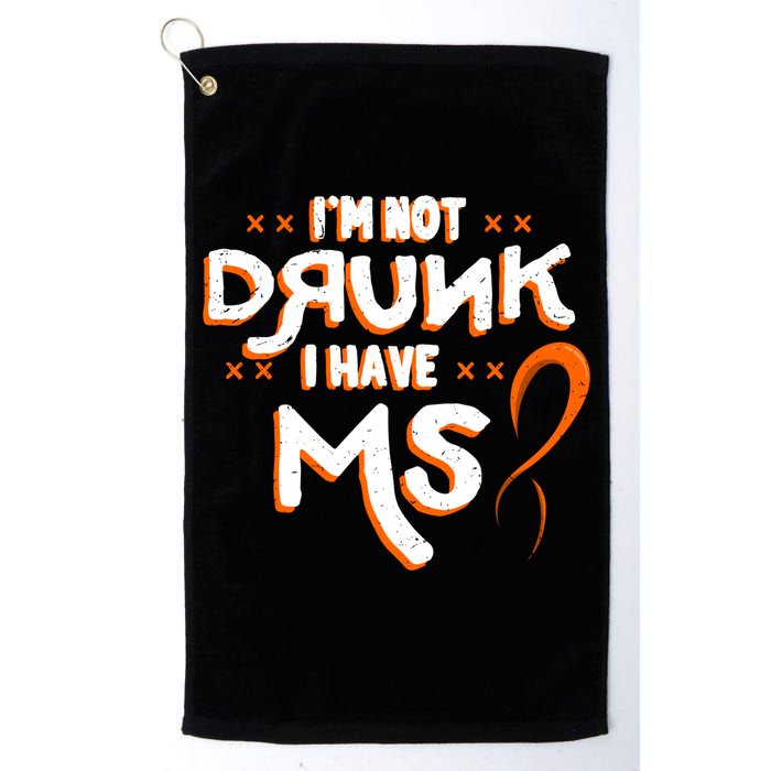 Im Not Drunk I Have Ms Orange Glial Scar Multiple Sclerosis Gift Golf Towel