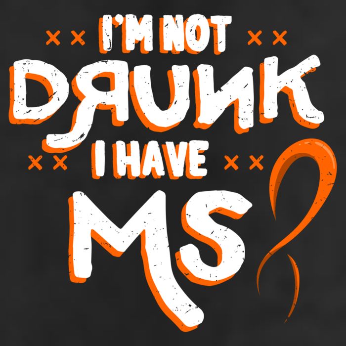 Im Not Drunk I Have Ms Orange Glial Scar Multiple Sclerosis Gift Microfiber Hand Towel