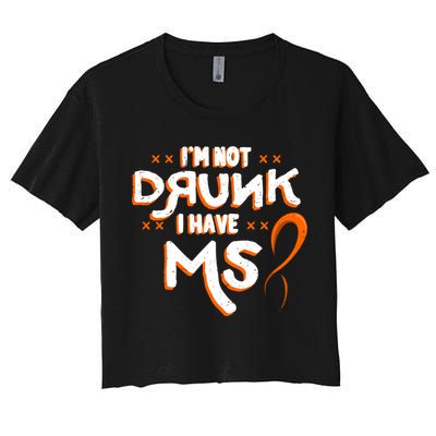 Im Not Drunk I Have Ms Orange Glial Scar Multiple Sclerosis Gift Crop Top