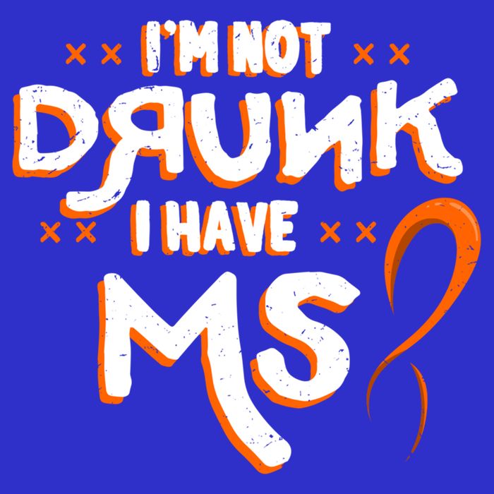 Im Not Drunk I Have Ms Orange Glial Scar Multiple Sclerosis Gift Hoodie