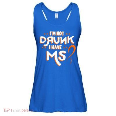 Im Not Drunk I Have Ms Orange Glial Scar Multiple Sclerosis Gift Ladies Essential Flowy Tank