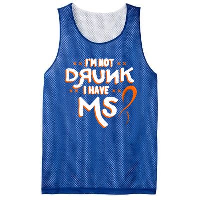 Im Not Drunk I Have Ms Orange Glial Scar Multiple Sclerosis Gift Mesh Reversible Basketball Jersey Tank