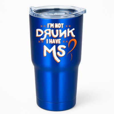 Im Not Drunk I Have Ms Orange Glial Scar Multiple Sclerosis Gift Tumbler