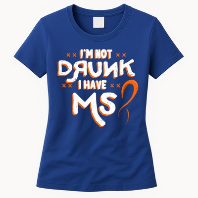 Im Not Drunk I Have Ms Orange Glial Scar Multiple Sclerosis Gift Womens T-Shirt