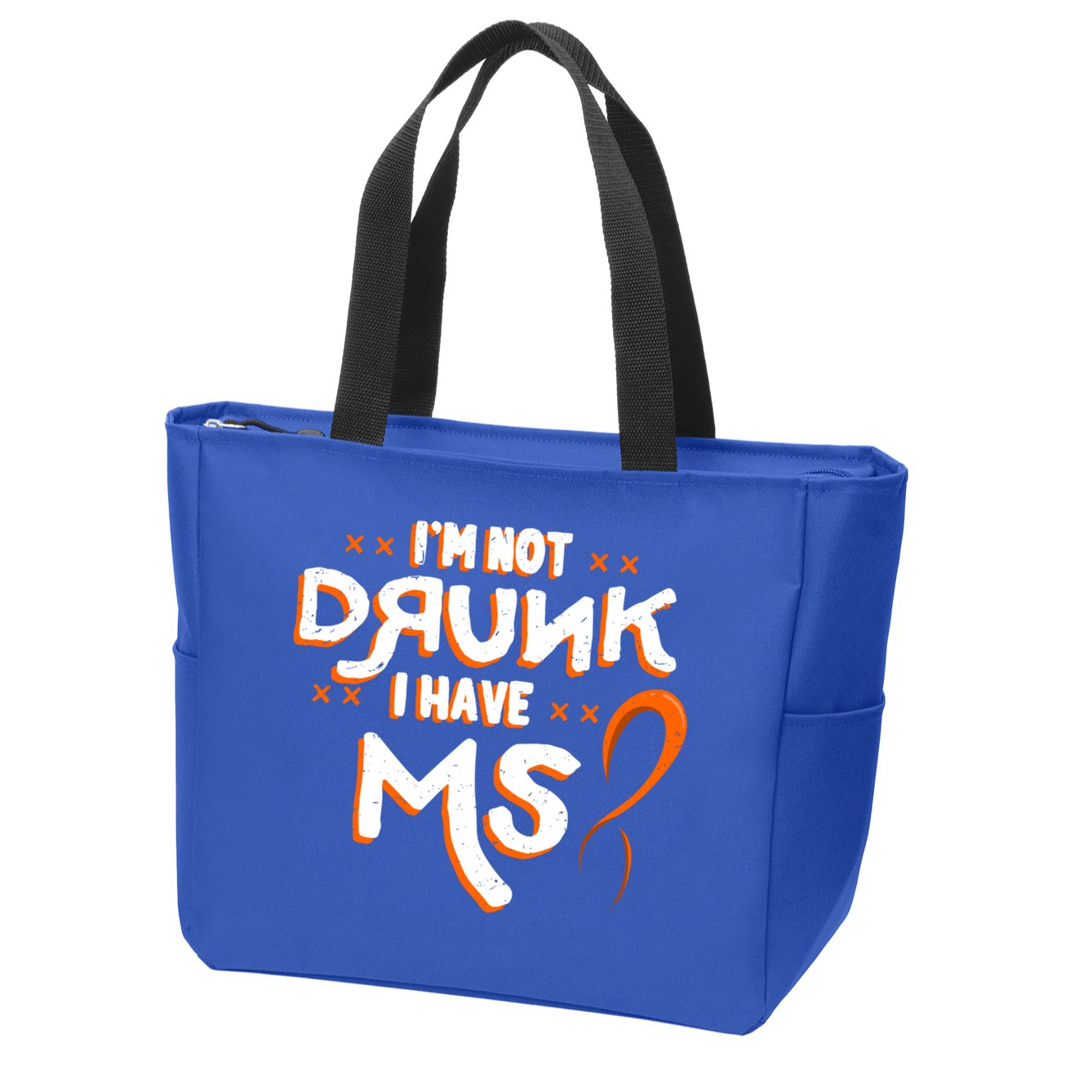 Im Not Drunk I Have Ms Orange Glial Scar Multiple Sclerosis Gift Zip Tote Bag