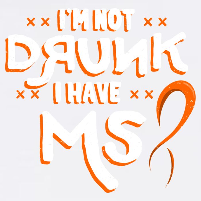 Im Not Drunk I Have Ms Orange Glial Scar Multiple Sclerosis Gift Garment-Dyed Sweatshirt