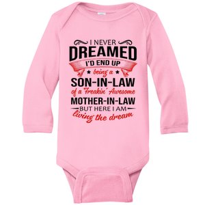 I Never Dreamed I'd End Up Being A Son In Law Awesome Gifts TShirt Baby Long Sleeve Bodysuit