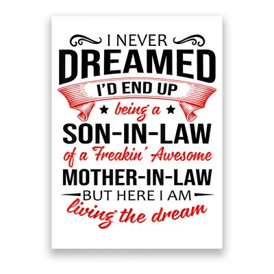 I Never Dreamed I'd End Up Being A Son In Law Awesome Gifts TShirt Poster