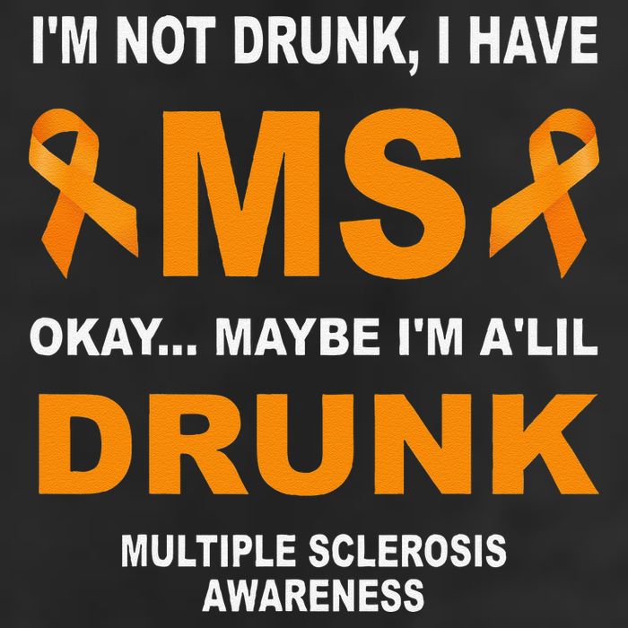 IM Not Drunk I Have Ms Multiple Sclerosis Awareness Crop Fleece Hoodie