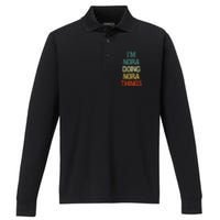 IM Nora Doing Nora Things Personalized First Name Gift Performance Long Sleeve Polo