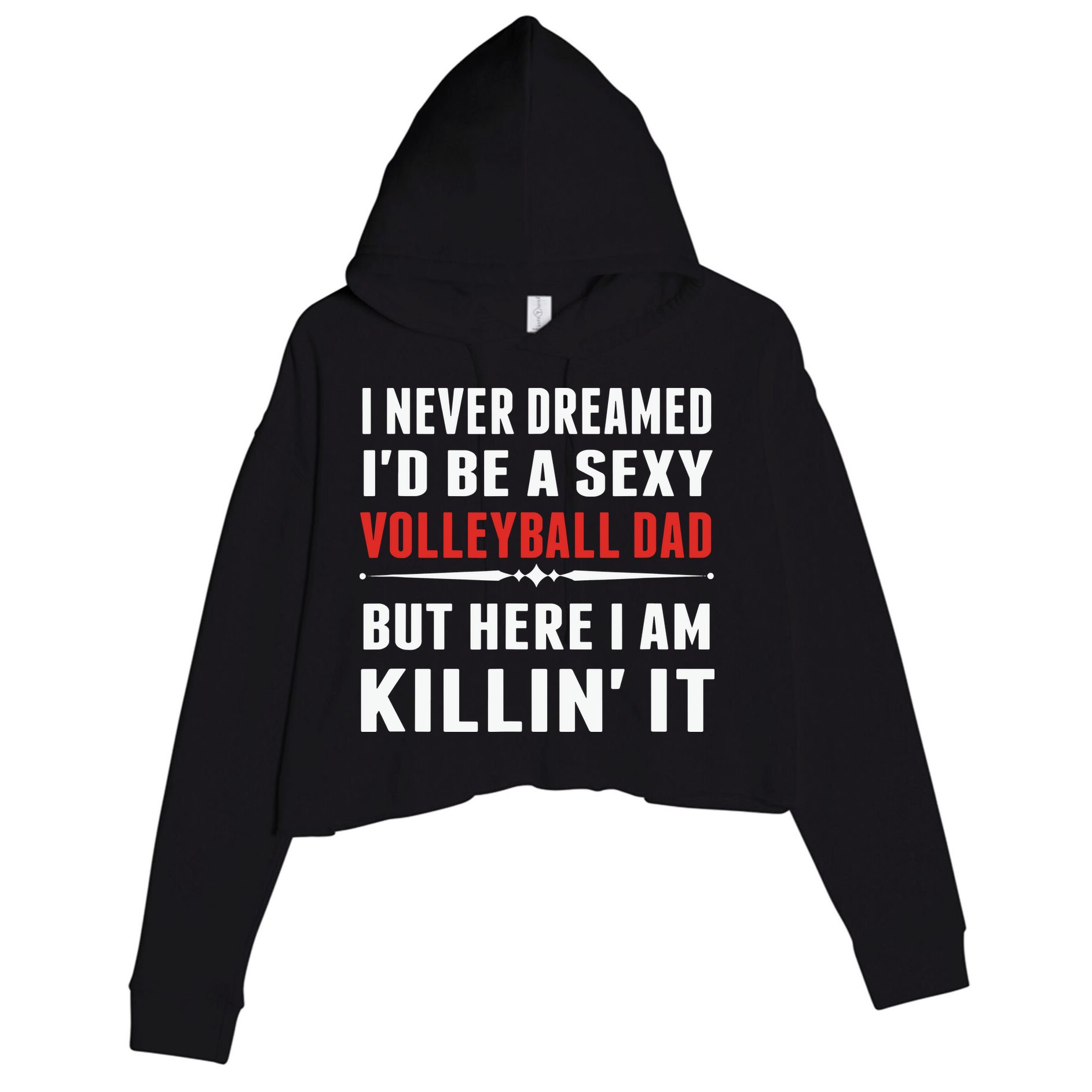I Never Dreamed I'D Be A Sexy Volleyball Dad But Crop Fleece Hoodie