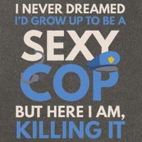 I Never Dreamed Sexy Cop Here I Am Funny Police Cotton Canvas Backpack