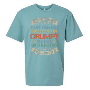 I Never Dreamed That Id Become A Grumpy Old Man Grandpa Sueded Cloud Jersey T-Shirt