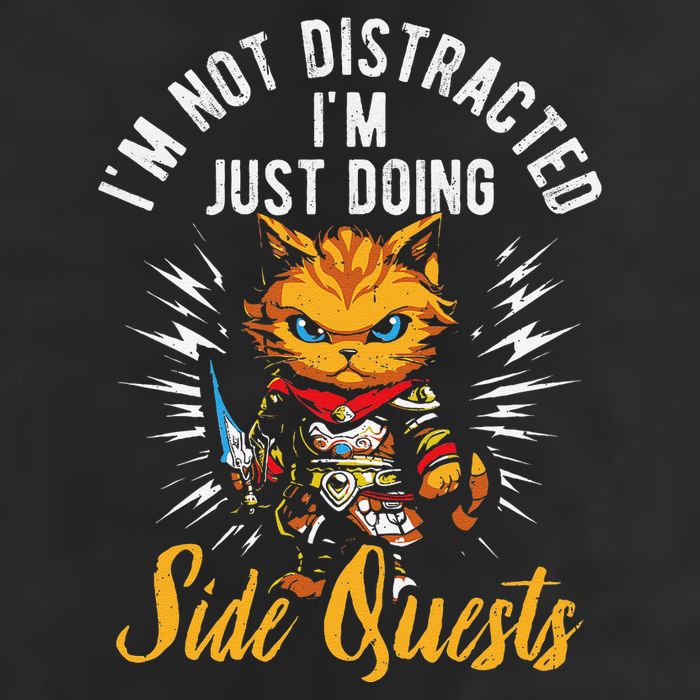 IM Not Distracted IM Just Doing Side Quests Garment-Dyed Fleece Hoodie