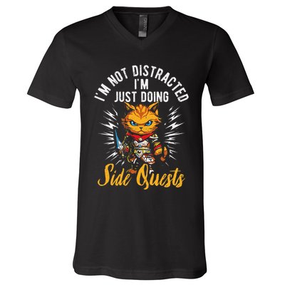 IM Not Distracted IM Just Doing Side Quests V-Neck T-Shirt