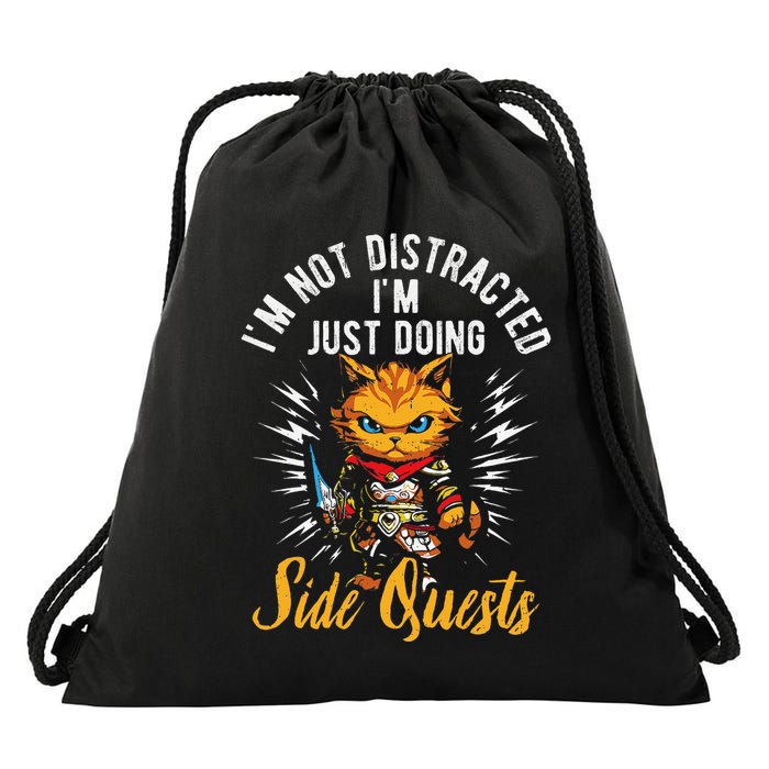 IM Not Distracted IM Just Doing Side Quests Drawstring Bag